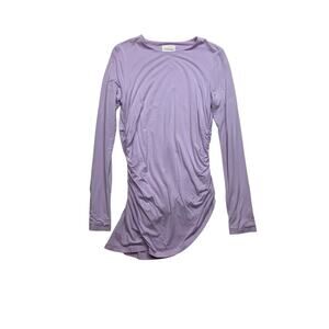 Veiled size medium long sleeve lavender conservative shirt lined ruched tunic